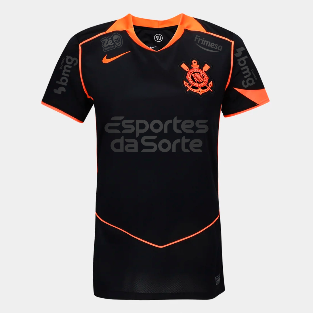 Camisa Feminina Nike Corinthians 2025/26 III Torcedor Com Patrocínios