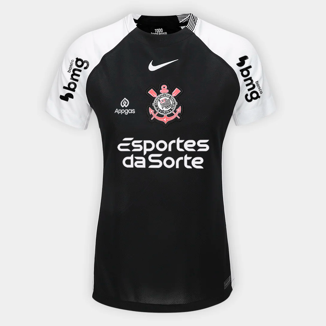 Camisa Feminina Nike Corinthians 2025/26 II Torcedor Com Patrocínios