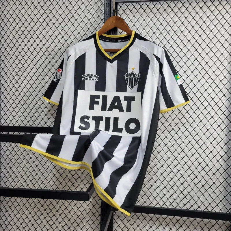 Camisa Atlético Mineiro Home Retrô 2003 Preta e Branca - Umbro