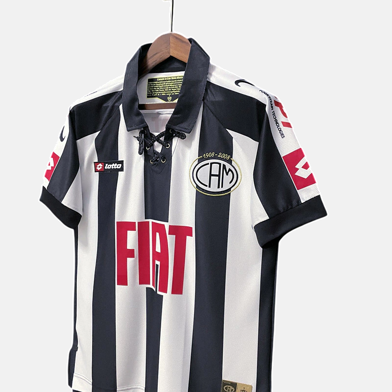 Camisa Atlético Mineiro Centenário Retrô 2008 Preta e Branca - Lotto