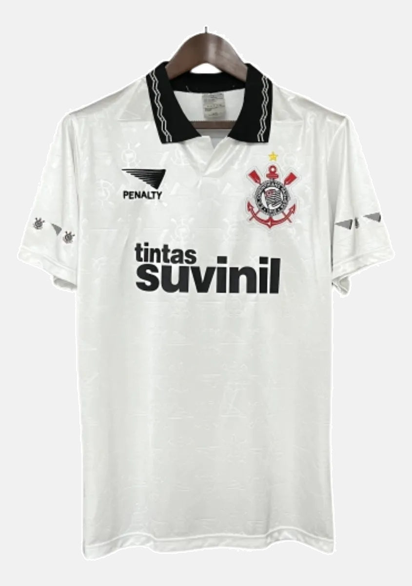 Camisa Corinthians Retrô 1995 Home Penalty Masculina - Branca e Preta