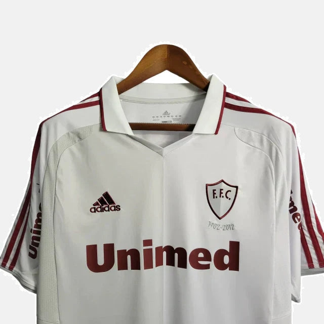 Camisa Fluminense Retrô II 11/12 Torcedor Masculina - Branca com detalhes em vinho