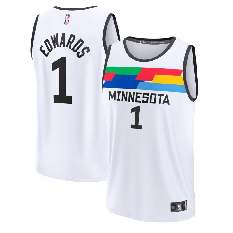 camisa-nba-anthony-edwards-minnesota-timberwolves-2023-fastbreak-edição-cidade-branco-1