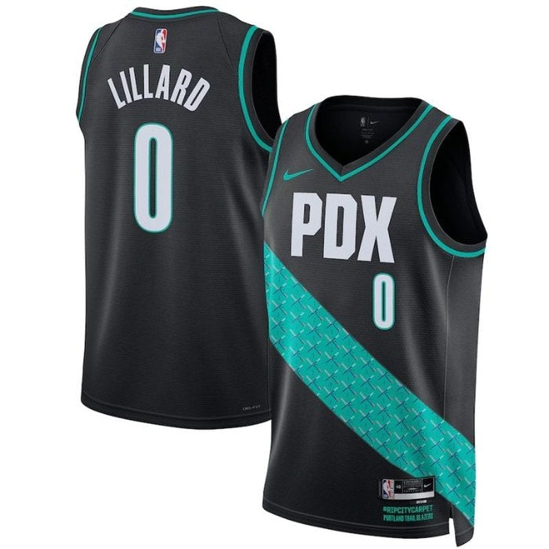 camisa-nba-damian-lillard-portland-trail-blazers-2023-edição-cidade-preto-1