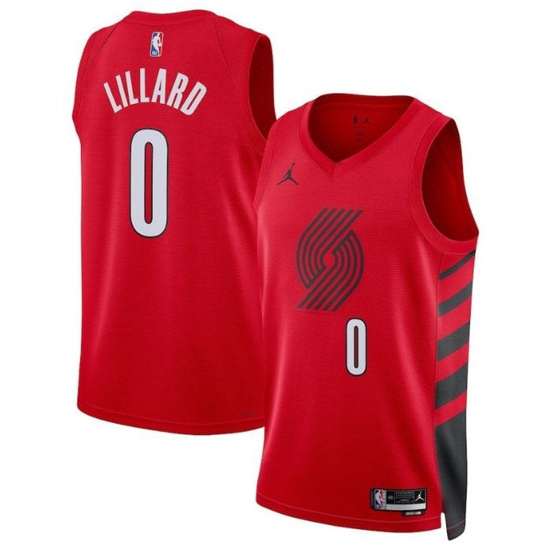 camisa-nba-damian-lillard-portland-trail-blazers-2023-edição-de-impacto-vermelho-1