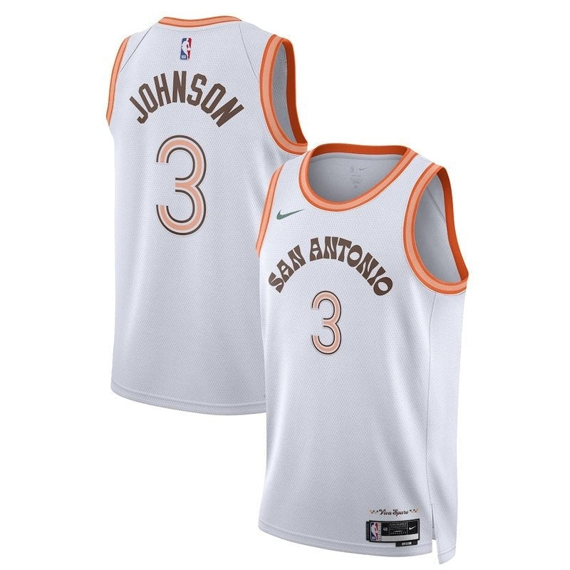 camisa-nba-keldon-johnson-san-antonio-spurs-23-24-branco-edição-cidade-1