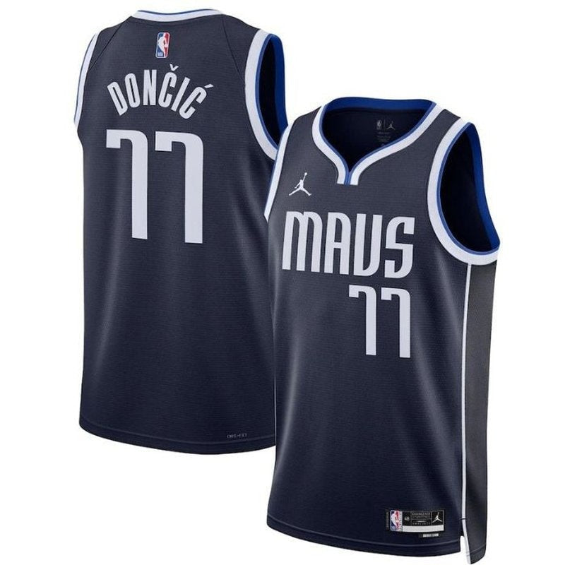 camisa-nba-luka-dončić-dallas-mavericks-2023-edição-de-impacto-azul-marinho-1