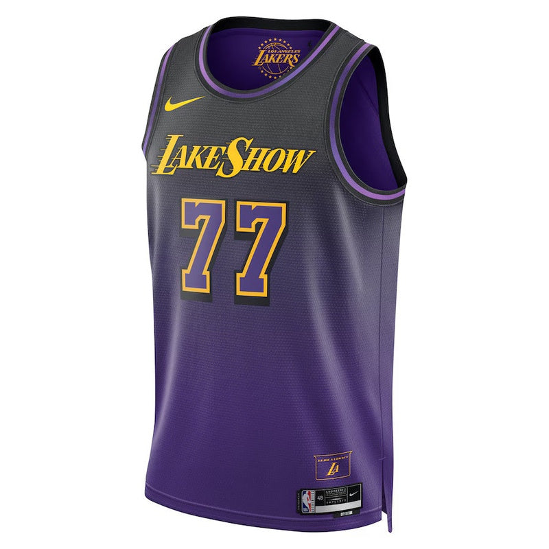 camisa-nba-luka-dončić-los-angeles-lakers-edição-cidade-2024-roxo-unisex-2