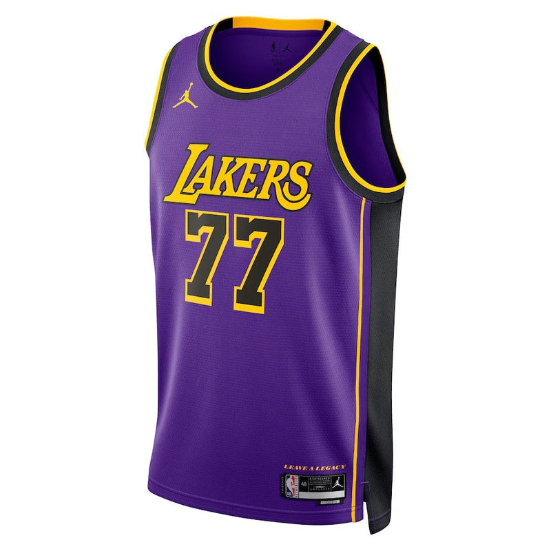 camisa-nba-luka-dončić-los-angeles-lakers-edição-de-impacto-2024-roxo-unisex-2