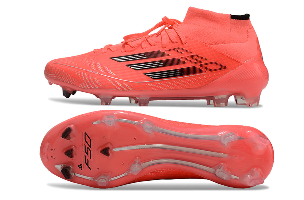 chuteira-campo-adidas-f50-cano-médio-fg-vermelha-vivid-horizon-2