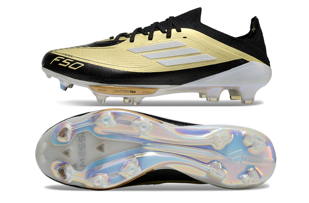 chuteira-campo-adidas-f50-fg-messi-dourada-e-preto-triunfo-dorado-pack-2