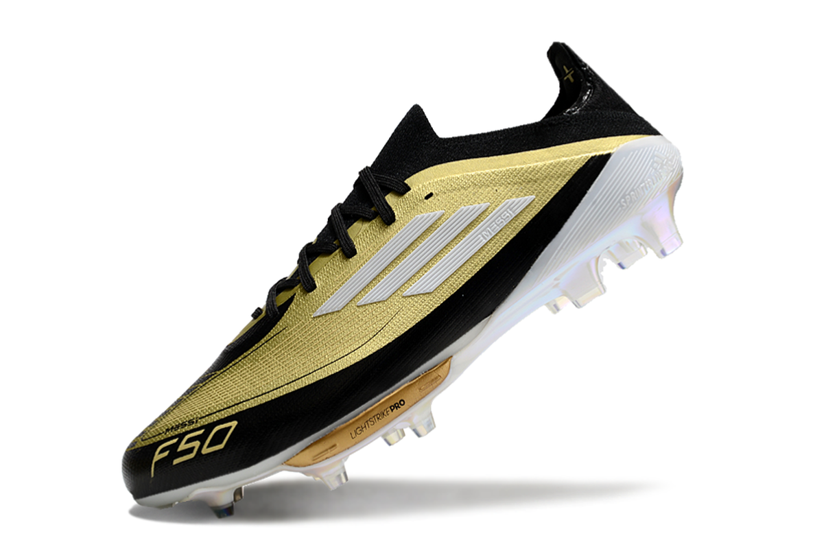 chuteira-campo-adidas-f50-fg-messi-dourada-e-preto-triunfo-dorado-pack-5