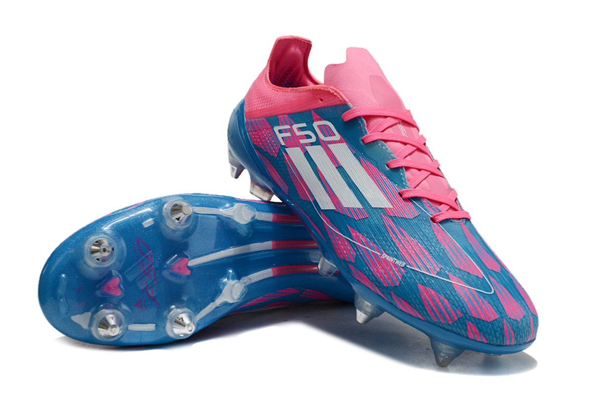 chuteira-campo-adidas-f50-ponta-de-aluminio-rosa-azul-e-branca-reemergence-pack-5