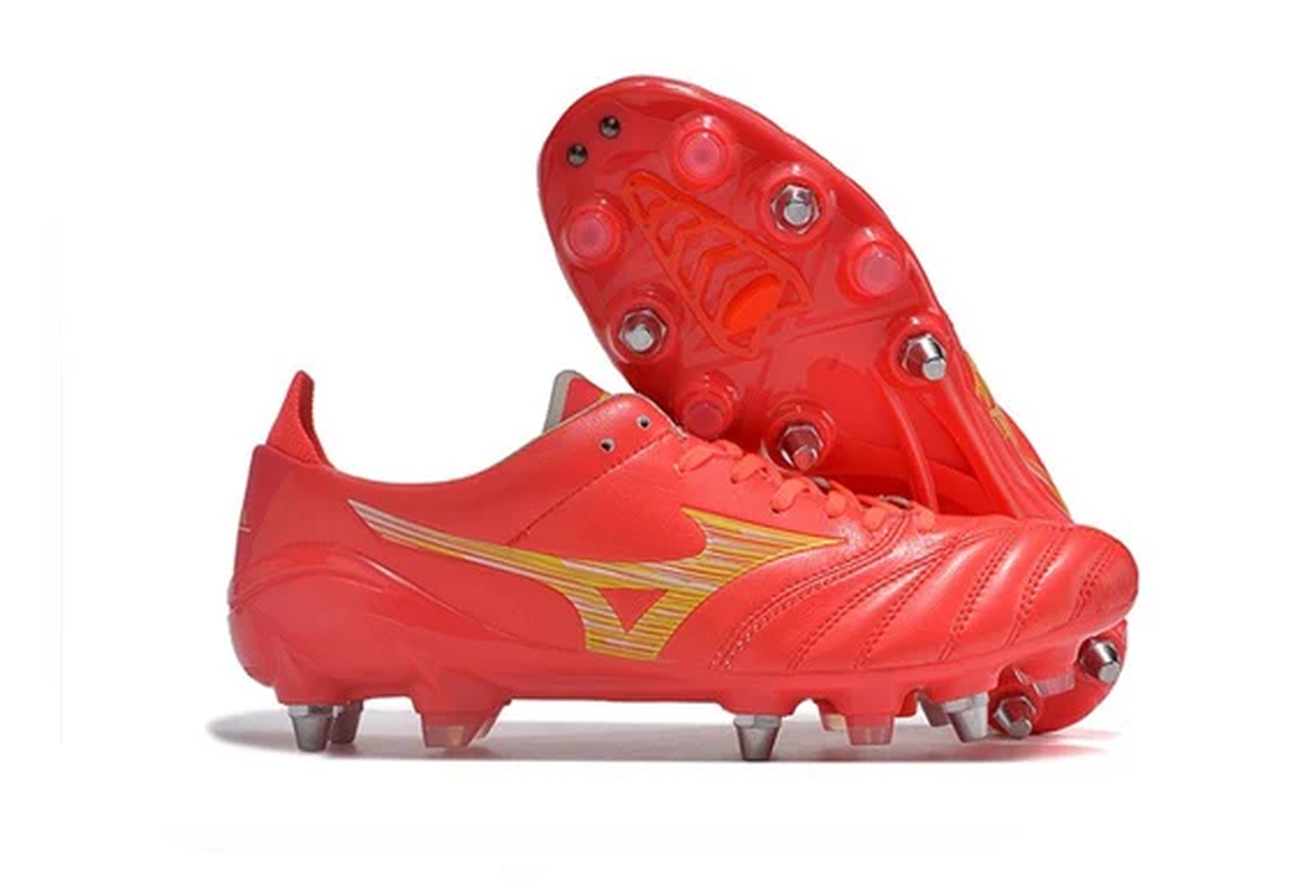 chuteira-campo-mizuno-morelia-neo-4-trava-mista-vermelha-e-amarela-release-pack-1