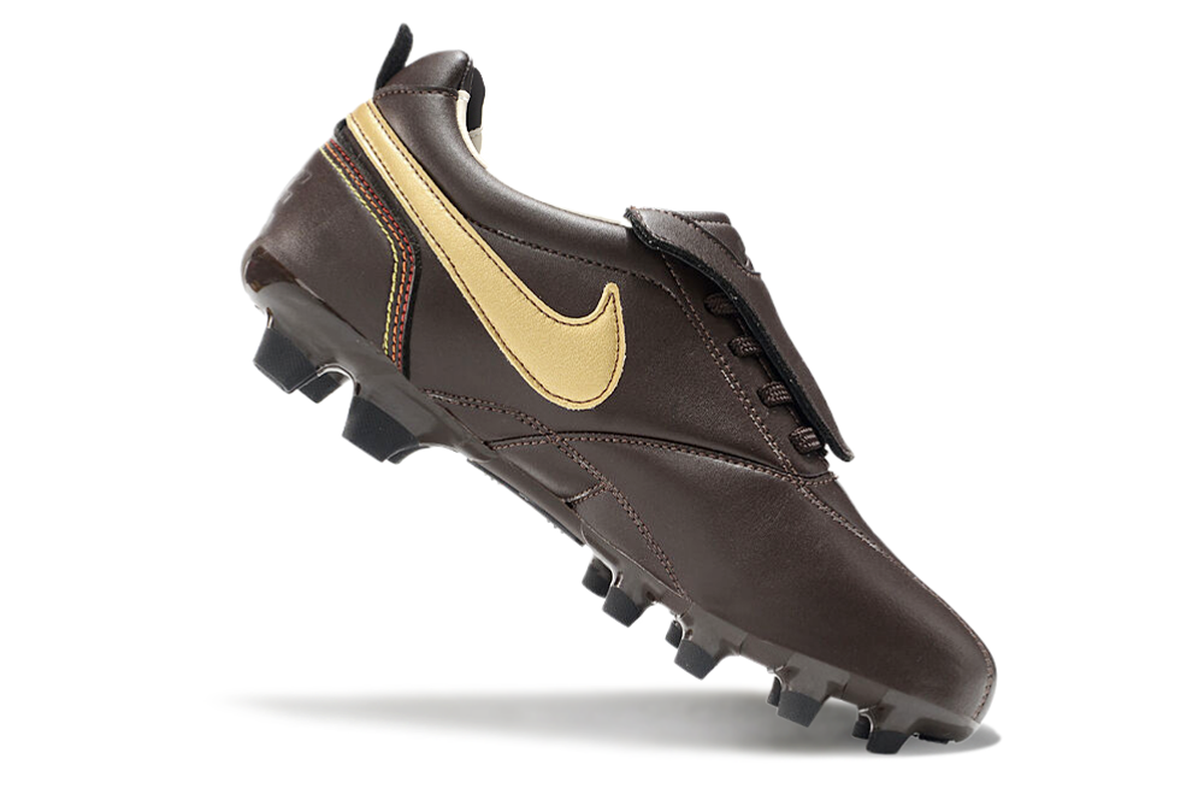 chuteira-campo-nike-retrô-tiempo-legend-r10-elite-marrom-e-dourado-6