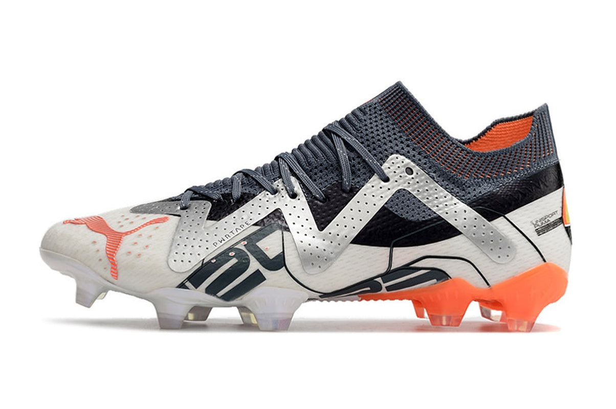chuteira-campo-puma-future-ultimate-fg-branca-prata-e-laranja-astronaut-pack-1