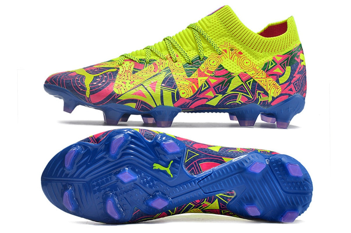 chuteira-campo-puma-future-ultimate-fg-verde-rosa-e-azul-energy-pack-5