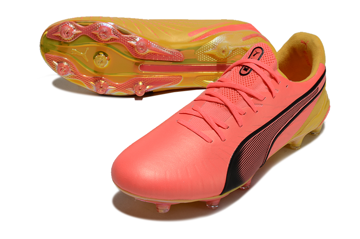 chuteira-campo-puma-king-ultimate-fg-rosa-e-laranja-tricks-pack-4
