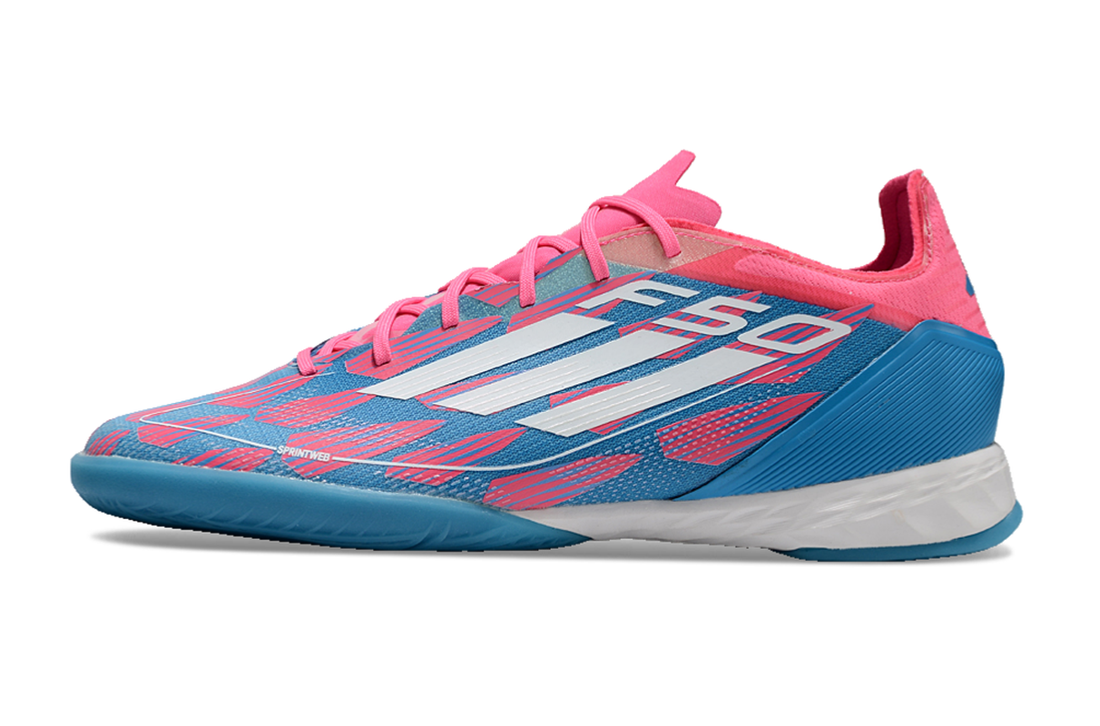 chuteira-futsal-adidas-f50-ic-rosa-azul-e-branca-re-emergence-pack-1