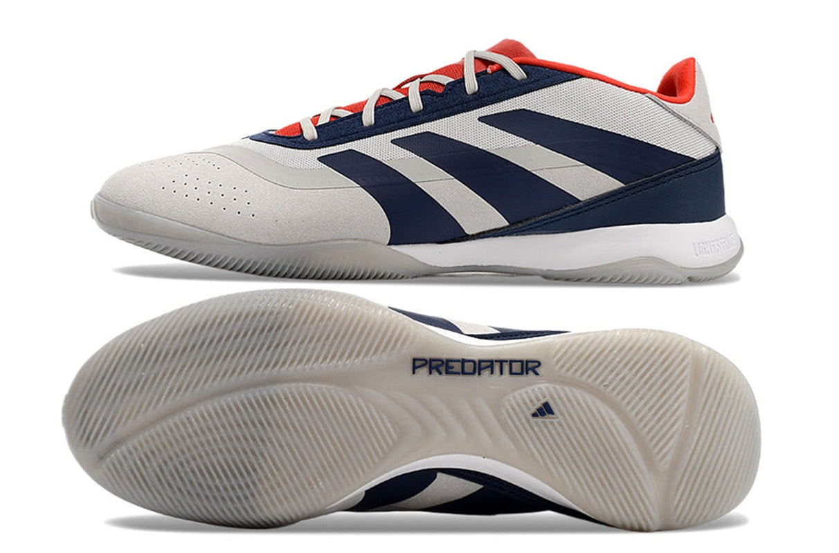 chuteira-futsal-adidas-predator-24-elite-ic-prata-azul-e-vermelho-roteiro-pack-2