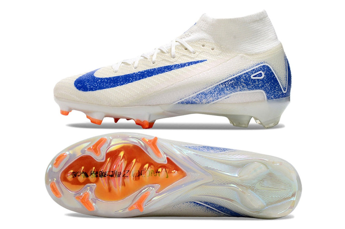 chuteira-infantil-campo-nike-air-zoom-mercurial-superfly-10-elite-fg-branca-azul-e-laranja-blueprint-pack-4