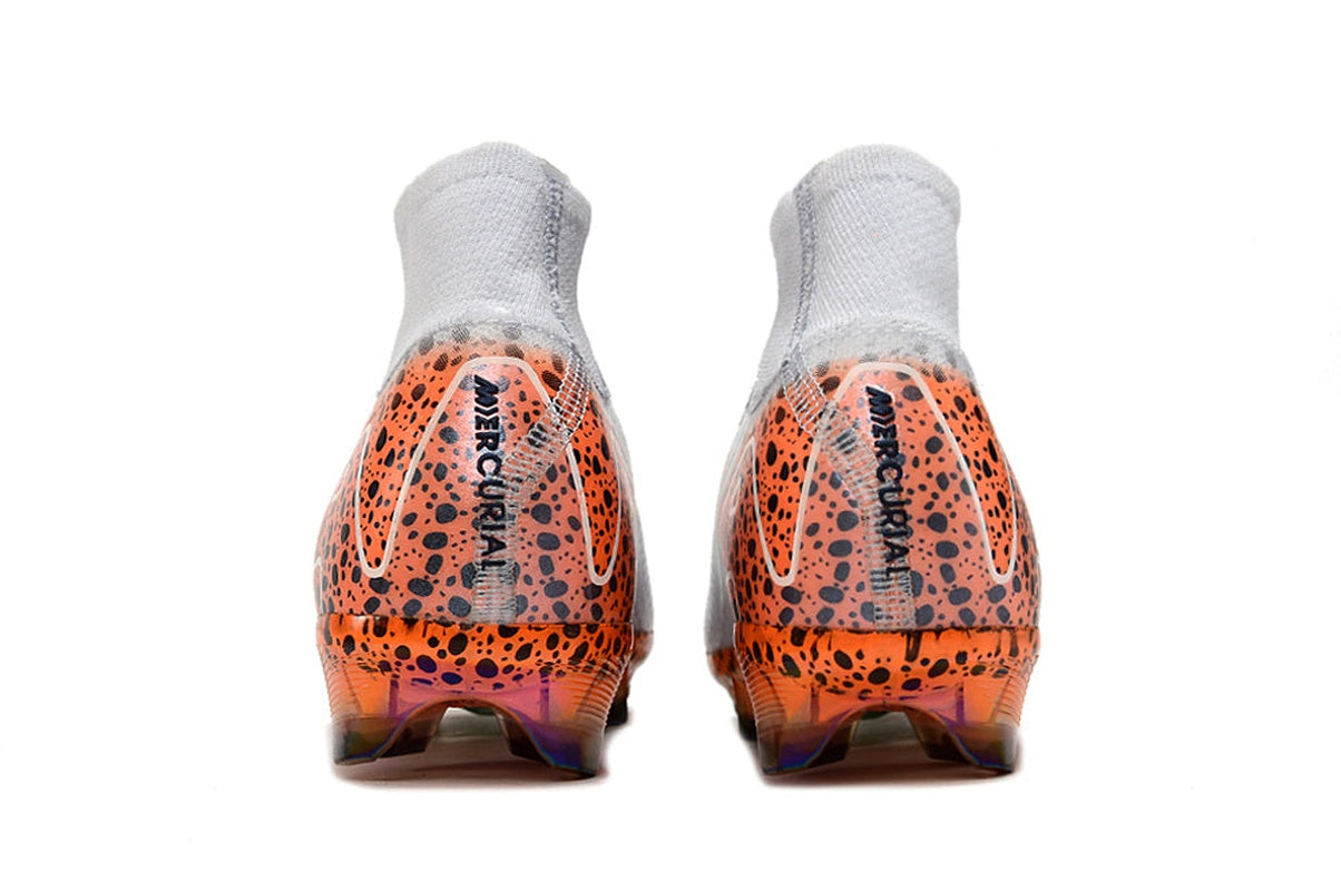 chuteira-infantil-campo-nike-air-zoom-mercurial-superfly-10-elite-fg-branca-laranja-e-preto-eletric-pack-6
