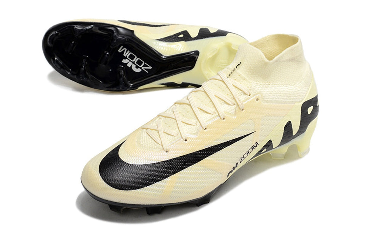 chuteira-infantil-campo-nike-air-zoom-mercurial-superfly-9-elite-fg-bege-e-preta-mad-ready-pack-5