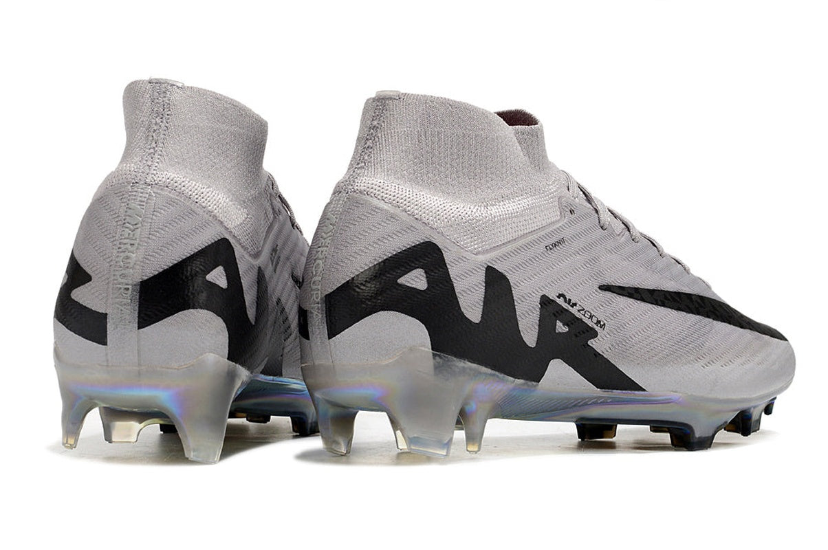 chuteira-infantil-campo-nike-air-zoom-mercurial-superfly-9-elite-fg-prata-e-preta-rising-gem-pack-4