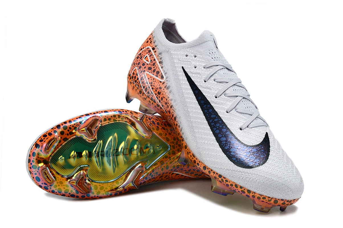 chuteira-infantil-campo-nike-air-zoom-mercurial-vapor-16-elite-fg-branca-laranja-e-preta-eletric-pack-7