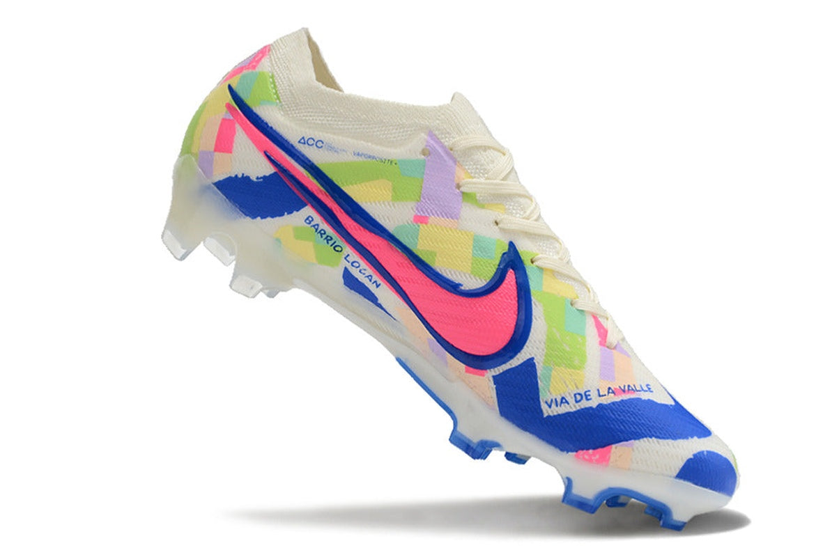 chuteira-infantil-campo-nike-air-zoom-mercurial-vapor-elite-fg-branca-azul-e-rosa-socal-pack-7