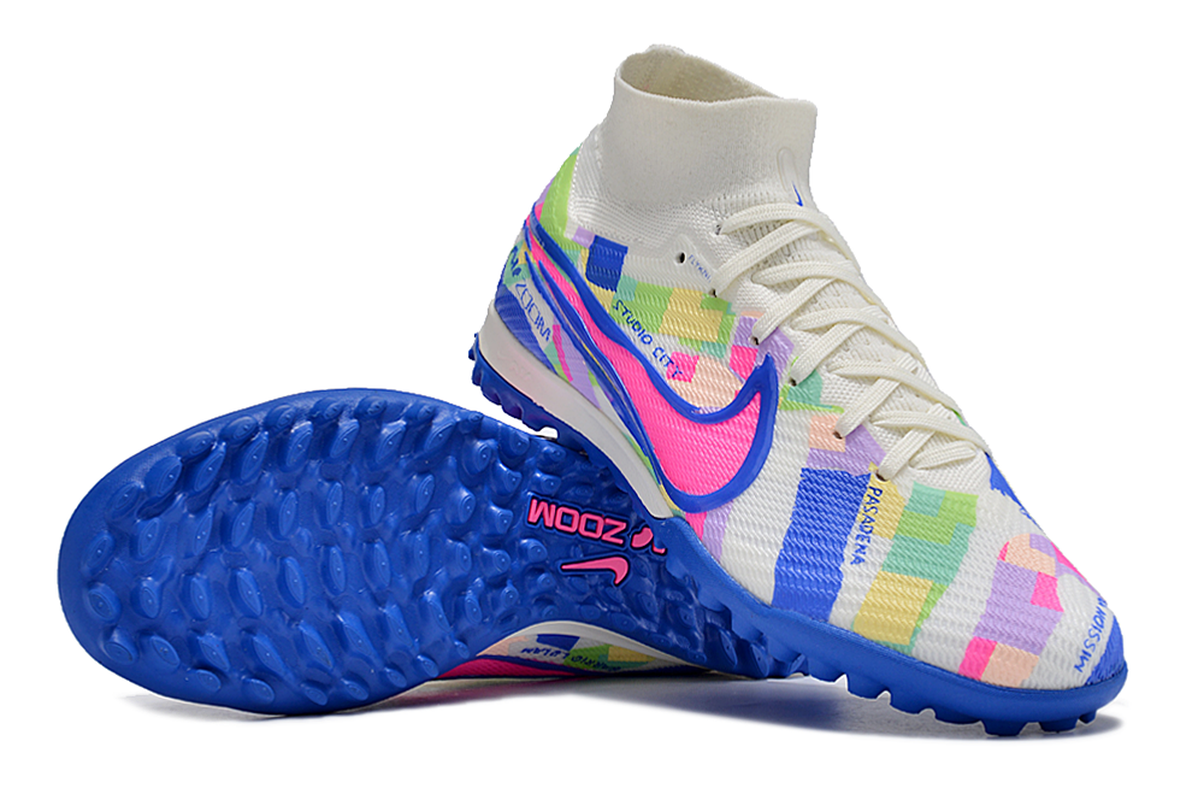 chuteira-infantil-society-nike-air-zoom-mercurial-superfly-9-elite-tf-branca-azul-e-rosa-socal-pack-6
