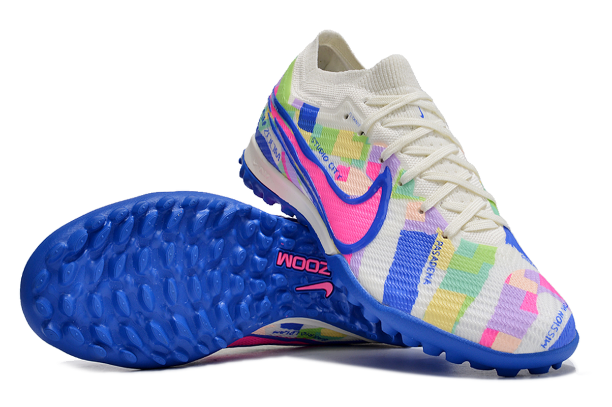 chuteira-infantil-society-nike-air-zoom-mercurial-vapor-15-elite-tf-branca-azul-e-rosa-socal-pack-6