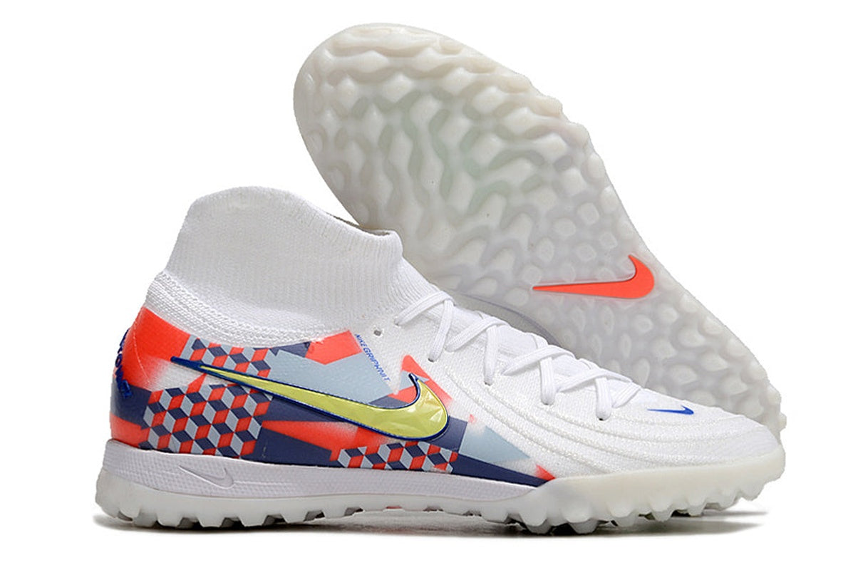 chuteira-infantil-society-nike-phantom-luna-2-elite-tf-branca-cinza-e-vermelha-barna-pack-5