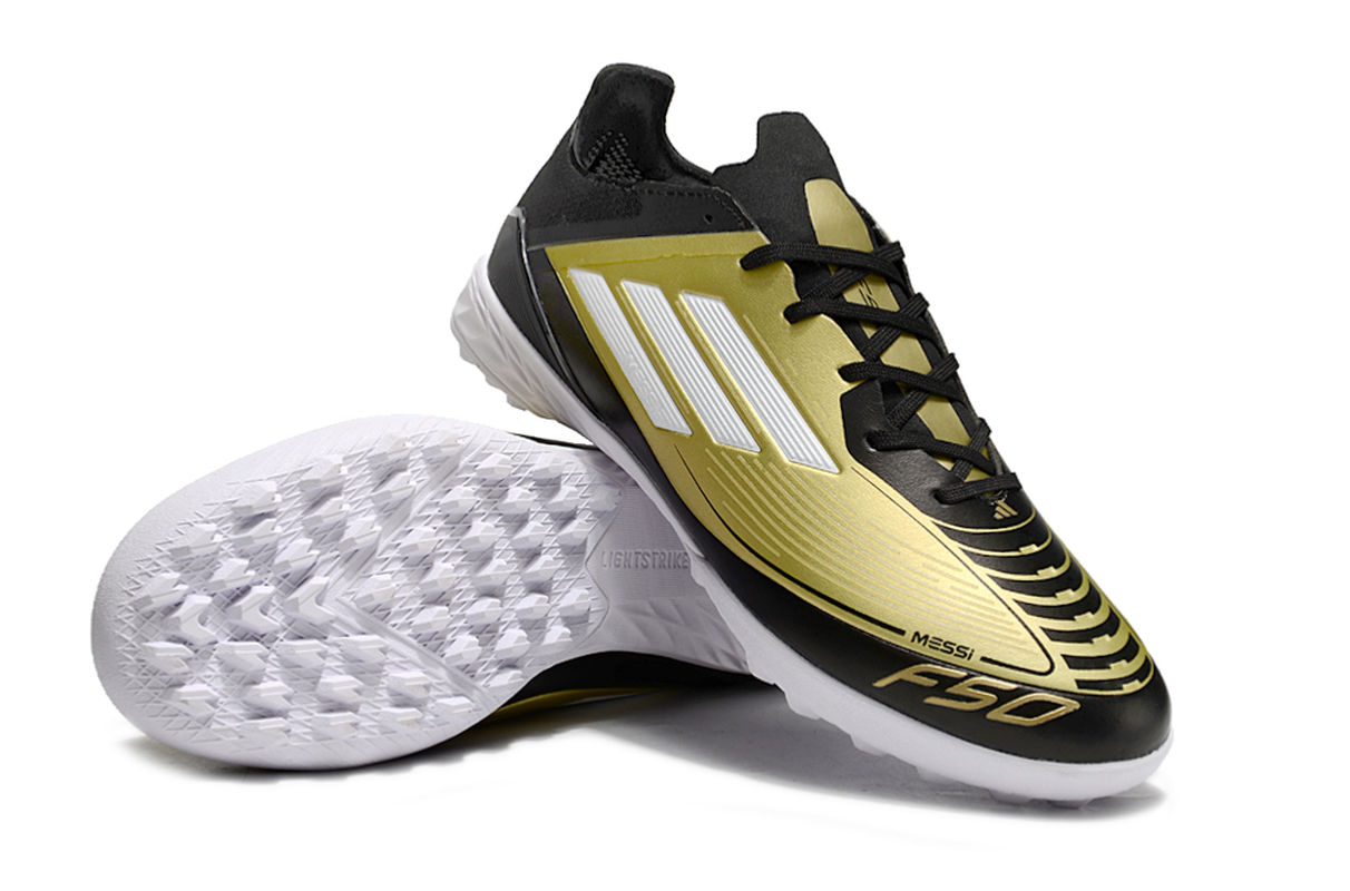 chuteira-society-adidas-f50-messi-tf-preto-e-dourado-triunfo-dorado-pack-5