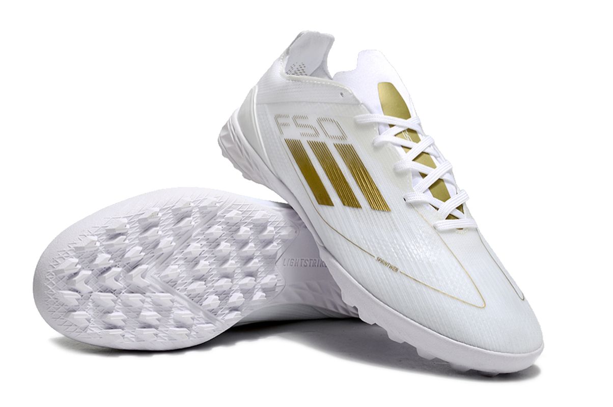 chuteira-society-adidas-f50-tf-branca-e-dourado-day-spark-pack-5