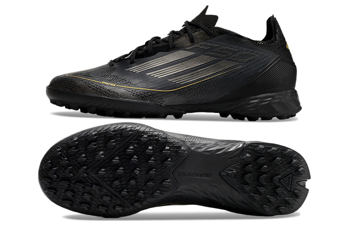 chuteira-society-adidas-f50-tf-preta-e-dourada-dark-spark-pack-2