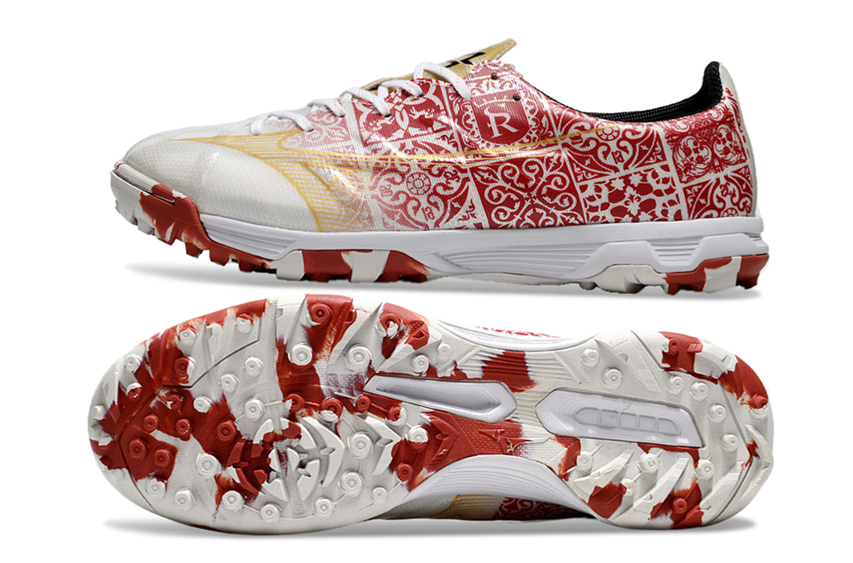 chuteira-society-mizuno-alpha-tf-branca-vermelha-e-dourada-signature-pack-2
