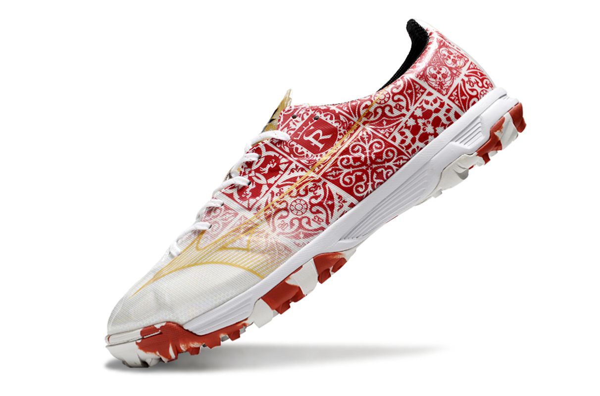 chuteira-society-mizuno-alpha-tf-branca-vermelha-e-dourada-signature-pack-5