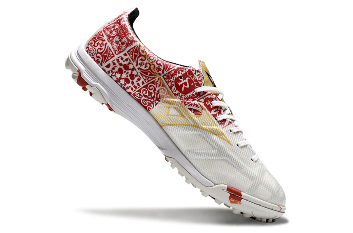 chuteira-society-mizuno-alpha-tf-branca-vermelha-e-dourada-signature-pack-6