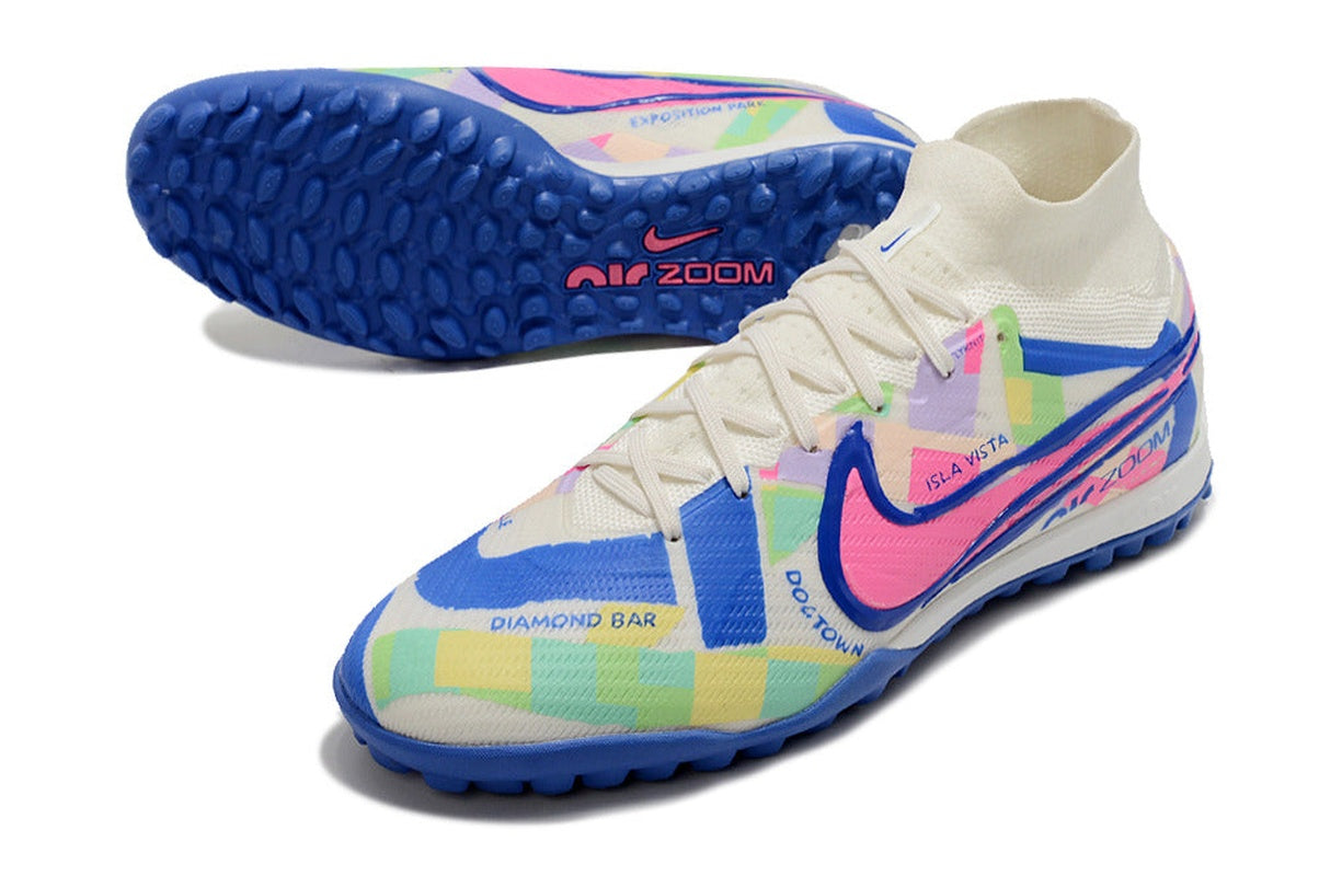 chuteira-society-nike-air-zoom-mercurial-superfly-9-elite-tf-branca-azul-e-rosa-socal-pack-2