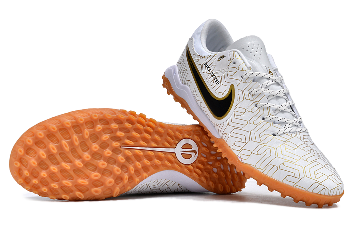 chuteira-society-nike-tiempo-legend-10-pro-tf-branca-e-dourada-united-golden-pack-4