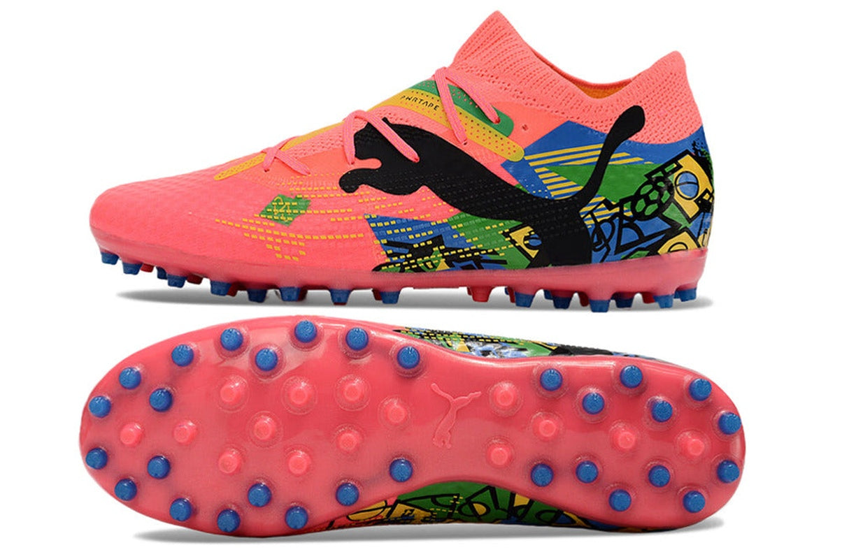 chuteira-society-puma-future-7-mg-rosa-azul-verde-e-amarelo-brazil-pack-3
