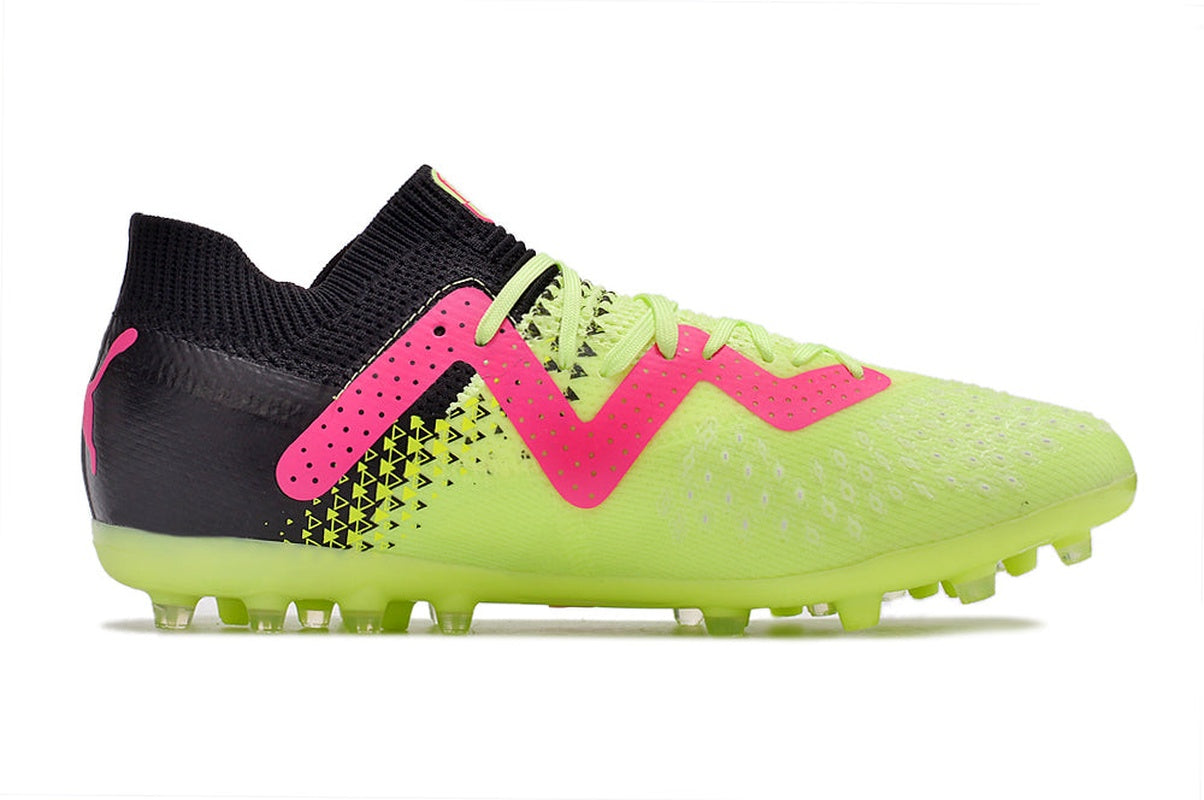 chuteira-society-puma-future-ultimate-mg-preta-verde-e-rosa-tricks-pack-3