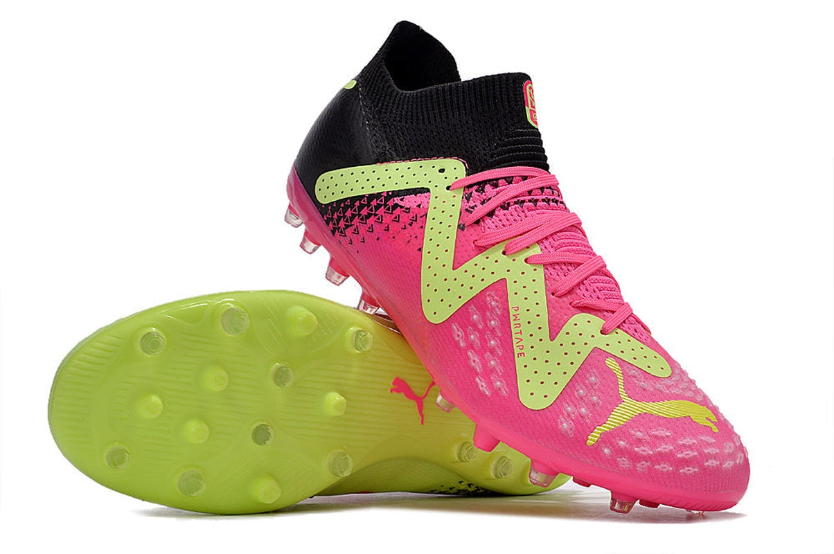 chuteira-society-puma-future-ultimate-mg-preta-verde-e-rosa-tricks-pack-8