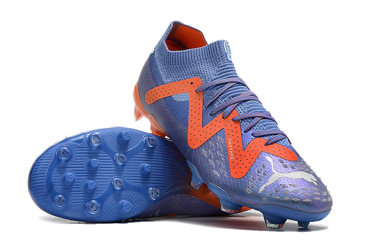 chuteira-society-puma-future-ultimate-mg-roxa-e-laranja-supercharge-pack-7