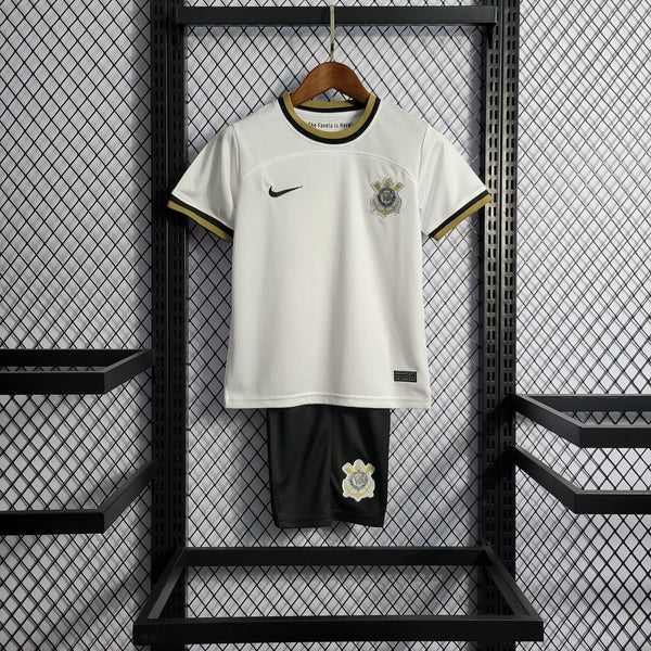 Kit Infantil Corinthians I 22/23 Nike - Branco+Dourado