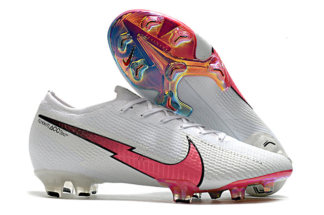 Chuteira Campo Nike Mercurial Vapor 13 Elite FG Branco/Rosa - Low