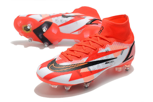 Chuteira Campo Nike Mercurial Superfly VIII Elite SG PRO Anti Clog Red/Orange - Cano Alto