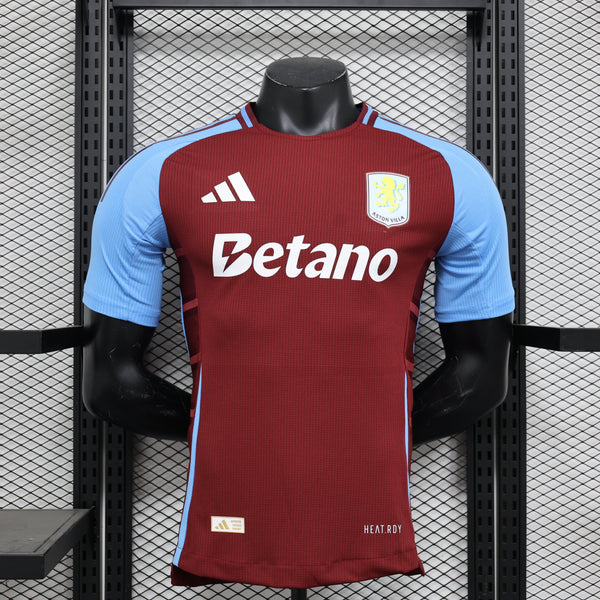 Camisa Aston Villa Home 2024/25 Jogador Adidas Masculino - Grená e Azul