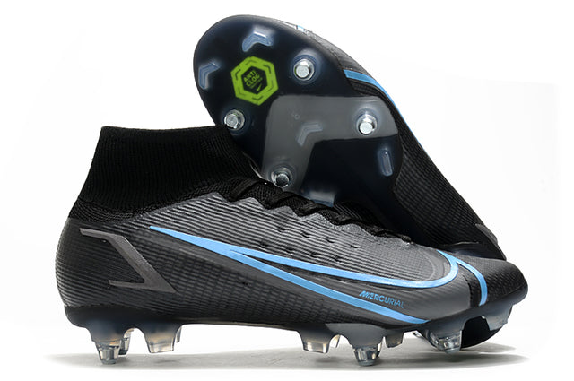 Chuteira Campo Nike Mercurial Superfly VIII Elite SG PRO Anti Clog Black/Blue - Cano Alto